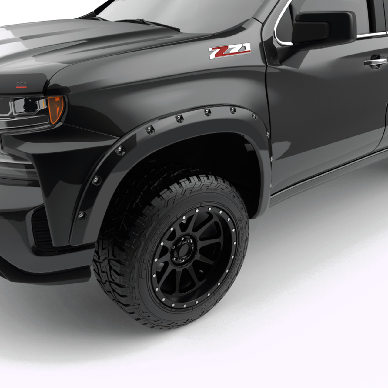 EGR 19-22 Chevrolet Silverado 1500 Traditional Bolt-On Look Fender Flares Black Set Of 4 - 791694-GBA