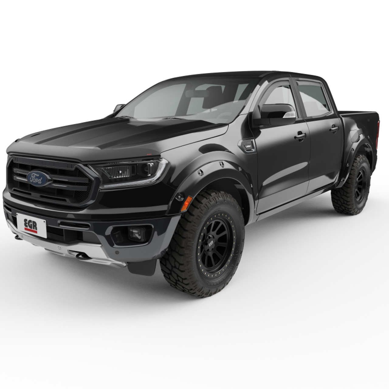 EGR 19-22 Ford Ranger Painted To Code Shadow Traditional Bolt-On Look Fender Flares Black Set Of 4 - 793554-G1