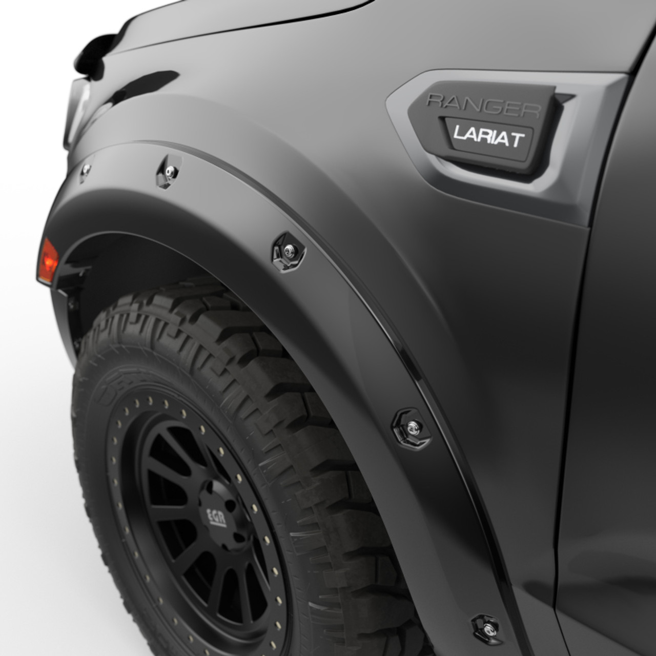 EGR 19-22 Ford Ranger Painted To Code Shadow Traditional Bolt-On Look Fender Flares Black Set Of 4 - 793554-G1