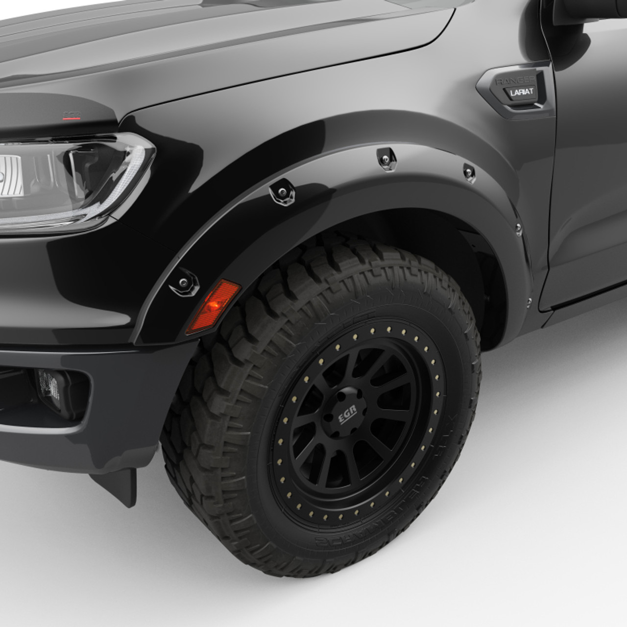 EGR 19-22 Ford Ranger Painted To Code Shadow Traditional Bolt-On Look Fender Flares Black Set Of 4 - 793554-G1