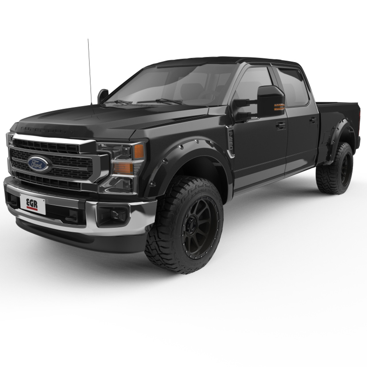 EGR 2017 Ford Super Duty Bolt-On Look Color Match Fender Flares - Set - Shadow Black - 793914-G1