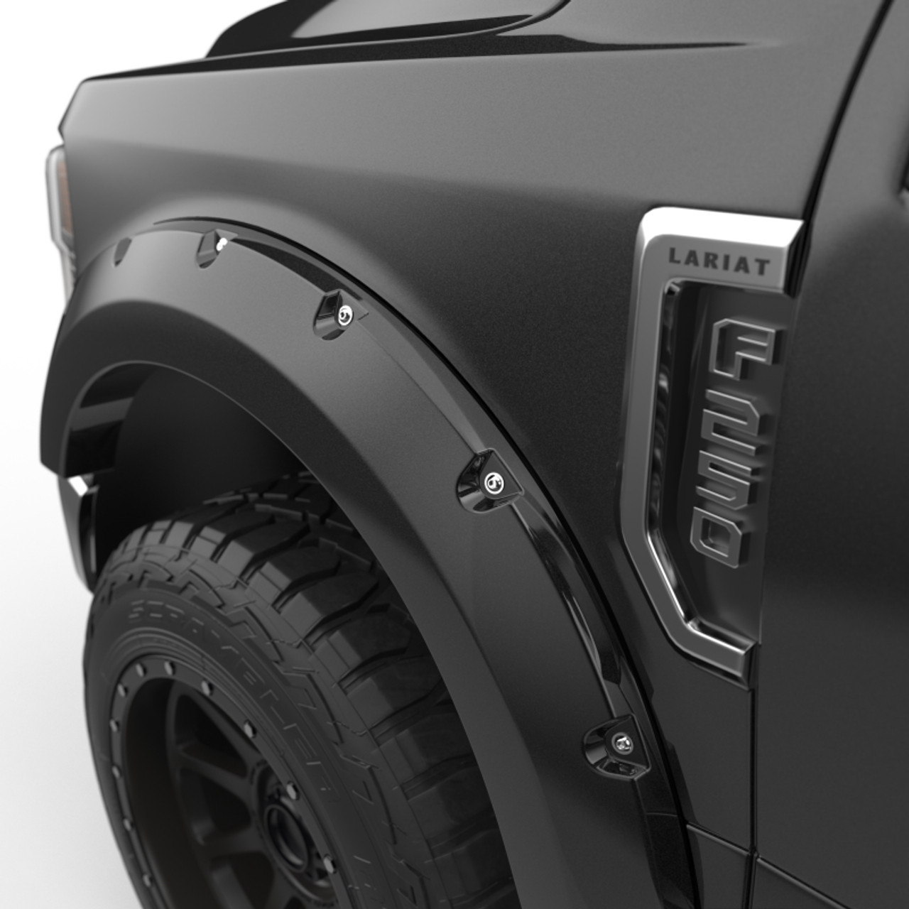 EGR 2017 Ford Super Duty Bolt-On Look Color Match Fender Flares - Set - Shadow Black - 793914-G1