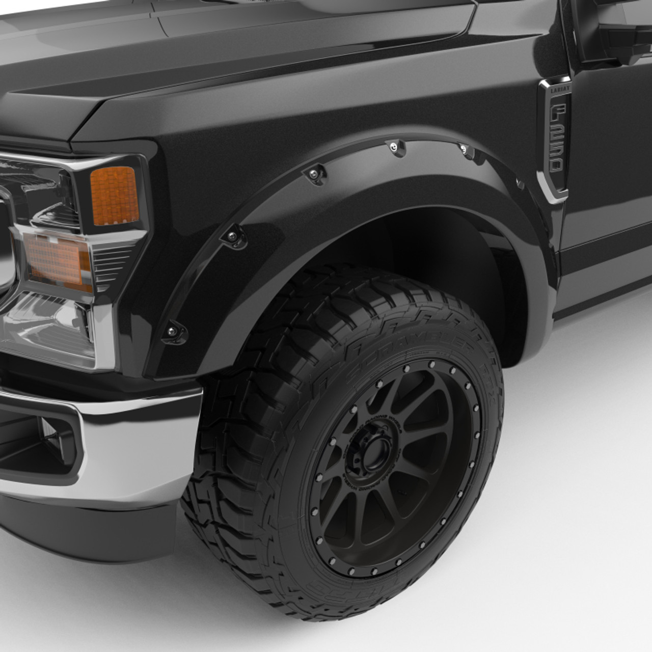 EGR 2017 Ford Super Duty Bolt-On Look Color Match Fender Flares - Set - Shadow Black - 793914-G1