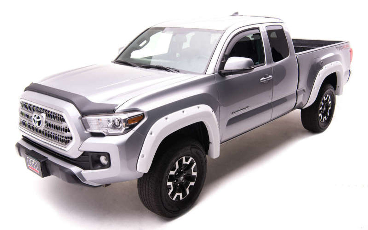 EGR 16+ Toyota Tacoma w/Mudflap Bolt-On Look Color Match Fender Flares - Set - Super White - 795084-040