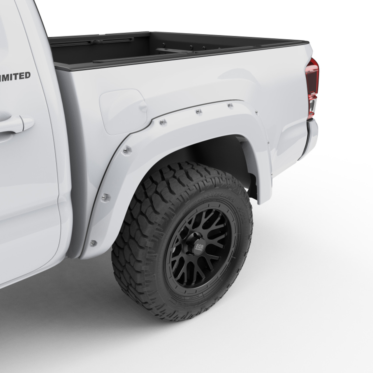 EGR 16+ Toyota Tacoma w/Mudflap Bolt-On Look Color Match Fender Flares - Set - Super White - 795084-040