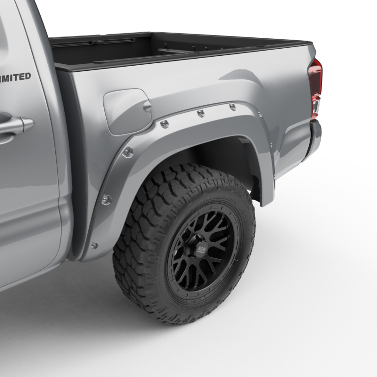 EGR 16+ Toyota Tacoma w/Mudflap Bolt-On Look Color Match Fender Flares - Set - Silver Sky - 795084-1D6