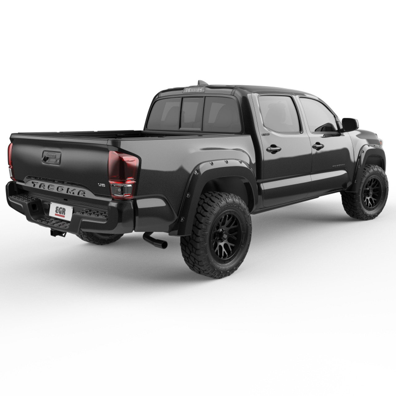 EGR 16+ Toyota Tacoma w/Mudflap Bolt-On Look Color Match Fender Flares - Set - Black - 795084-202