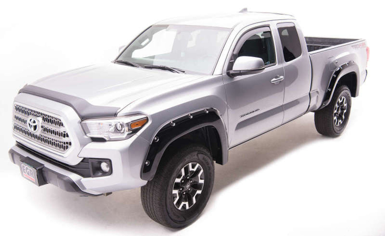 EGR 16+ Toyota Tacoma w/Mudflap Bolt-On Look Color Match Fender Flares - Set - Black - 795084-202
