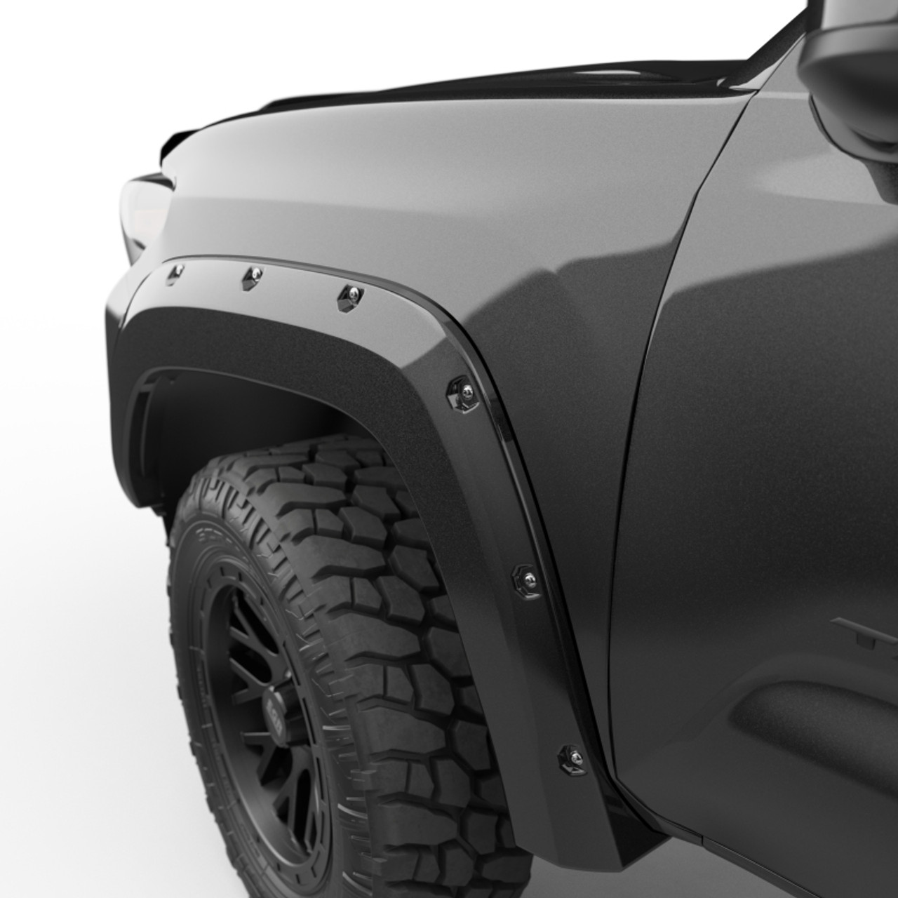 EGR 16+ Toyota Tacoma w/Mudflap Bolt-On Look Color Match Fender Flares - Set - Black - 795084-202