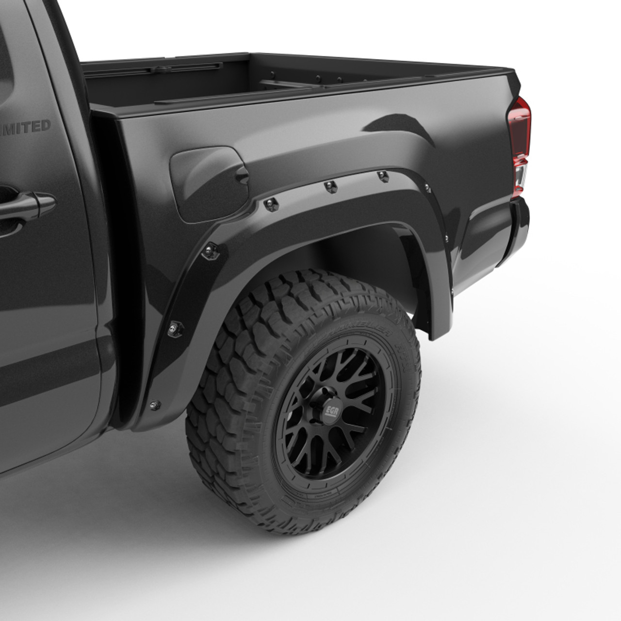EGR 16+ Toyota Tacoma w/Mudflap Bolt-On Look Color Match Fender Flares - Set - Black - 795084-202