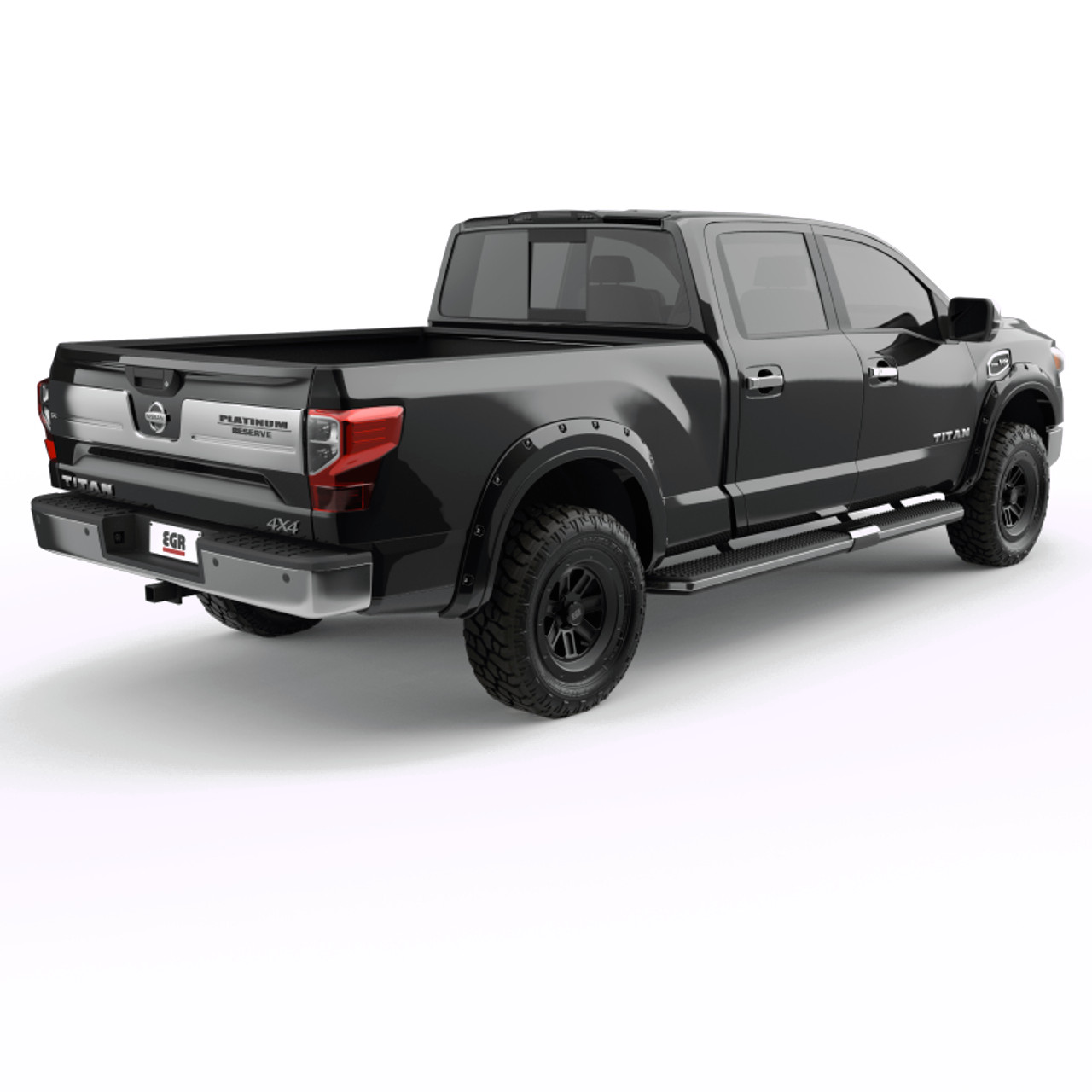 EGR 16+ Nissan Titan XD Bolt-On Look Color Match Fender Flares - Set - Black Metallic - 795904-G41