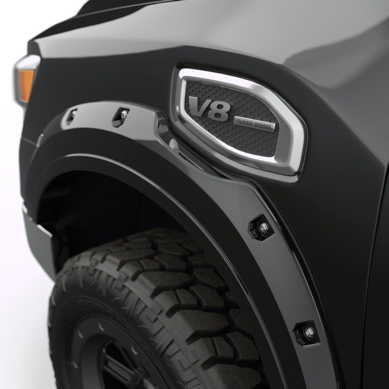 EGR 16+ Nissan Titan XD Bolt-On Look Color Match Fender Flares - Set - Black Metallic - 795904-G41