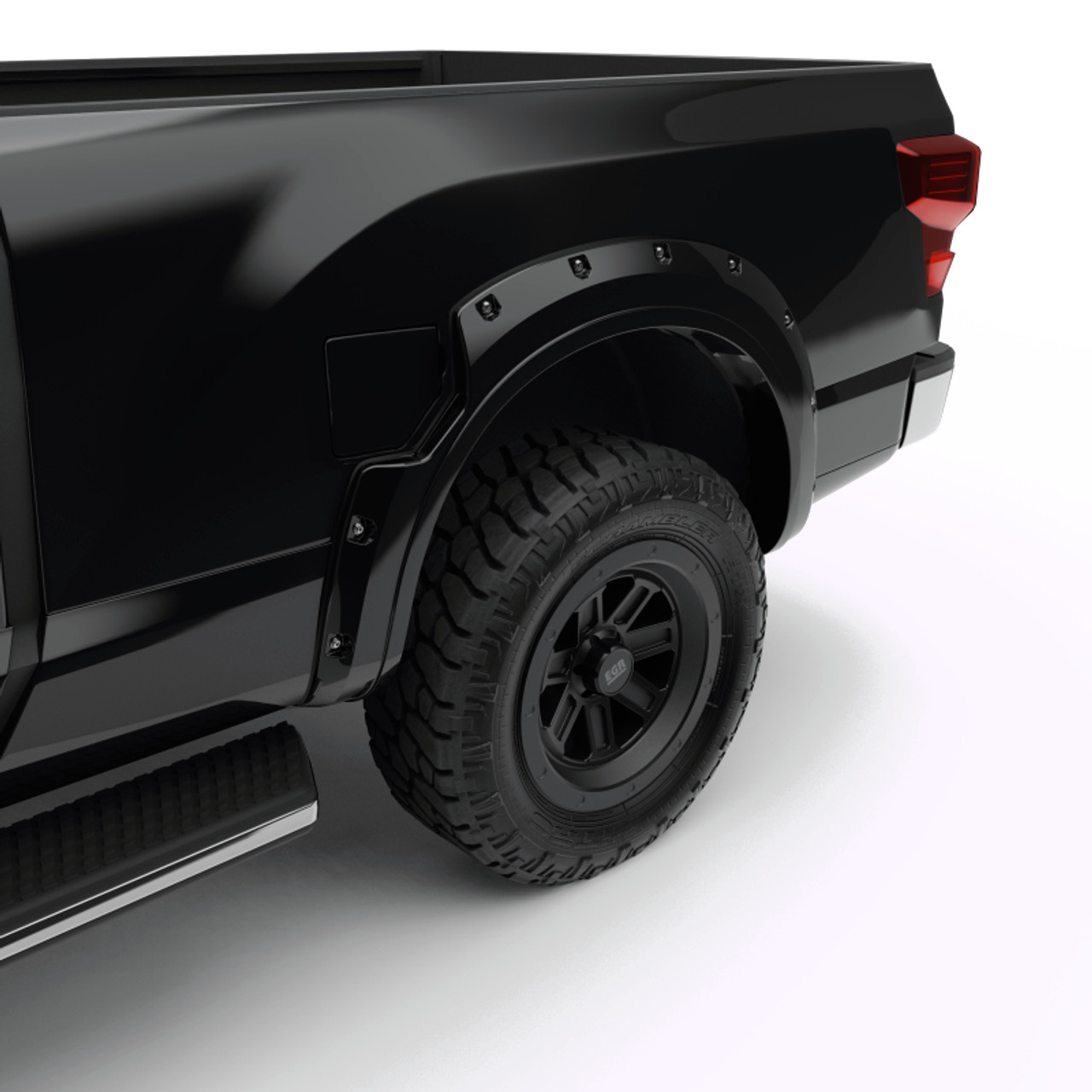EGR 16+ Nissan Titan XD Bolt-On Look Color Match Fender Flares - Set - Black Metallic - 795904-G41