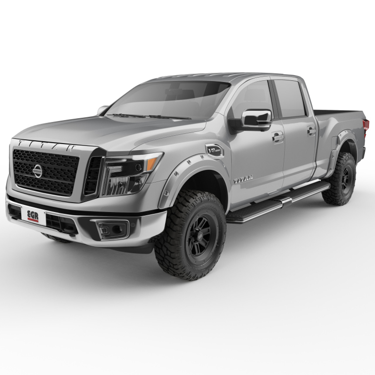 EGR 16+ Nissan Titan XD Bolt-On Look Color Match Fender Flares - Set - Liquid Platinum Metallic - 795904-K23
