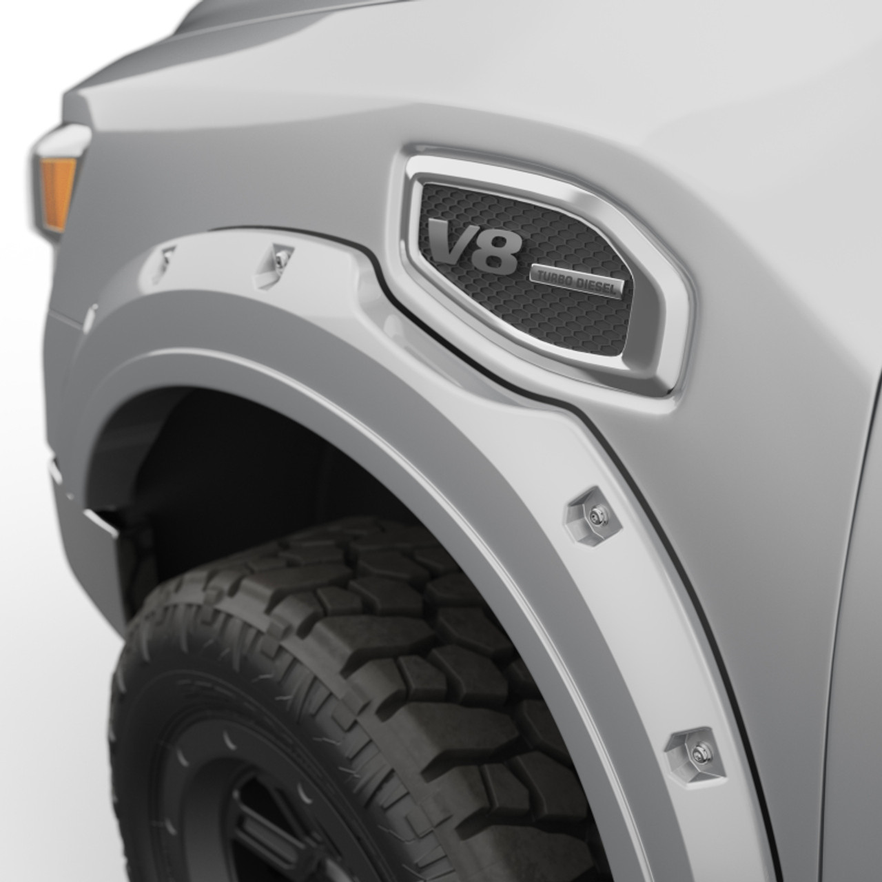 EGR 16+ Nissan Titan XD Bolt-On Look Color Match Fender Flares - Set - Liquid Platinum Metallic - 795904-K23