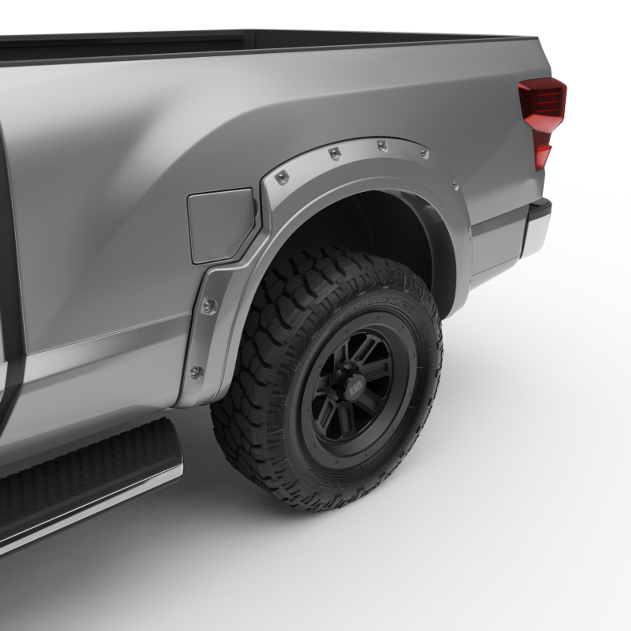 EGR 16+ Nissan Titan XD Bolt-On Look Color Match Fender Flares - Set - Liquid Platinum Metallic - 795904-K23