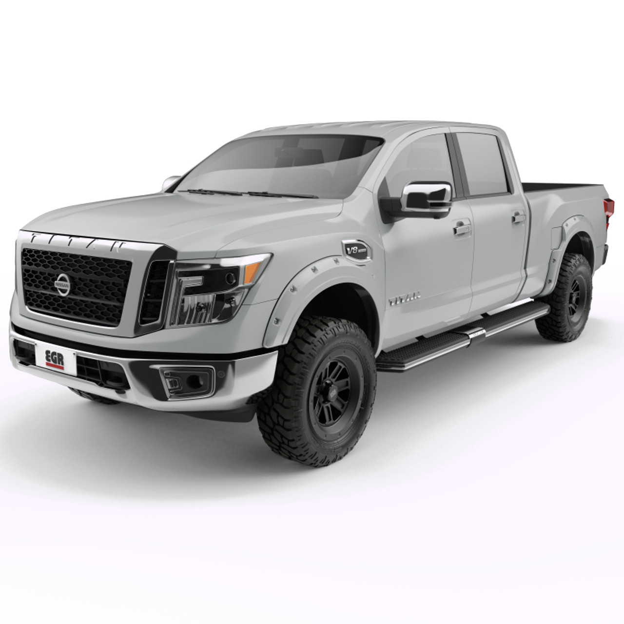 EGR 16+ Nissan Titan XD Bolt-On Look Color Match Fender Flares - Set - Blizzard - 795904-QAK