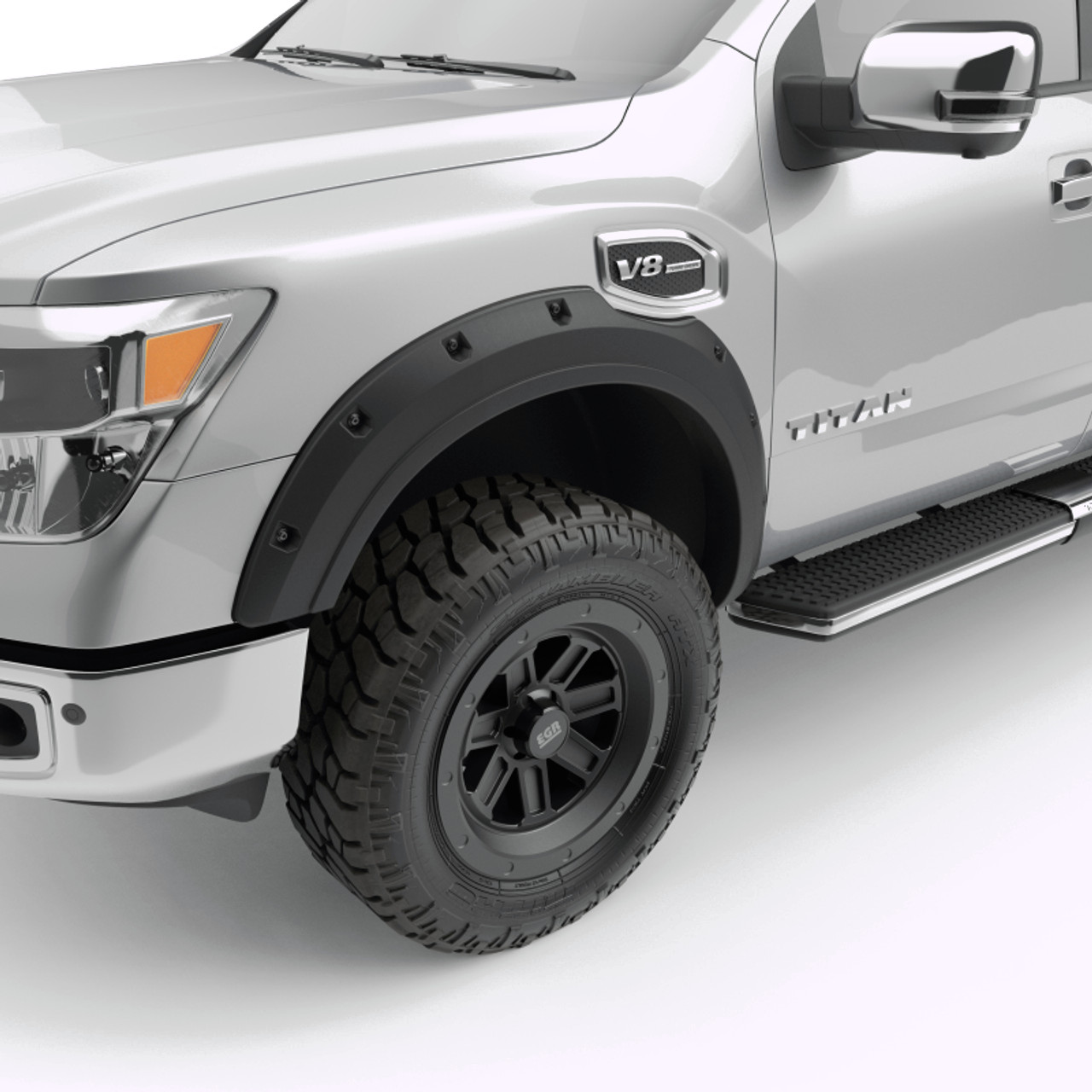 EGR 2017 Nissan Titan Bolt-On Look Fender Flares - Set - Black Matte (796005) - 796005