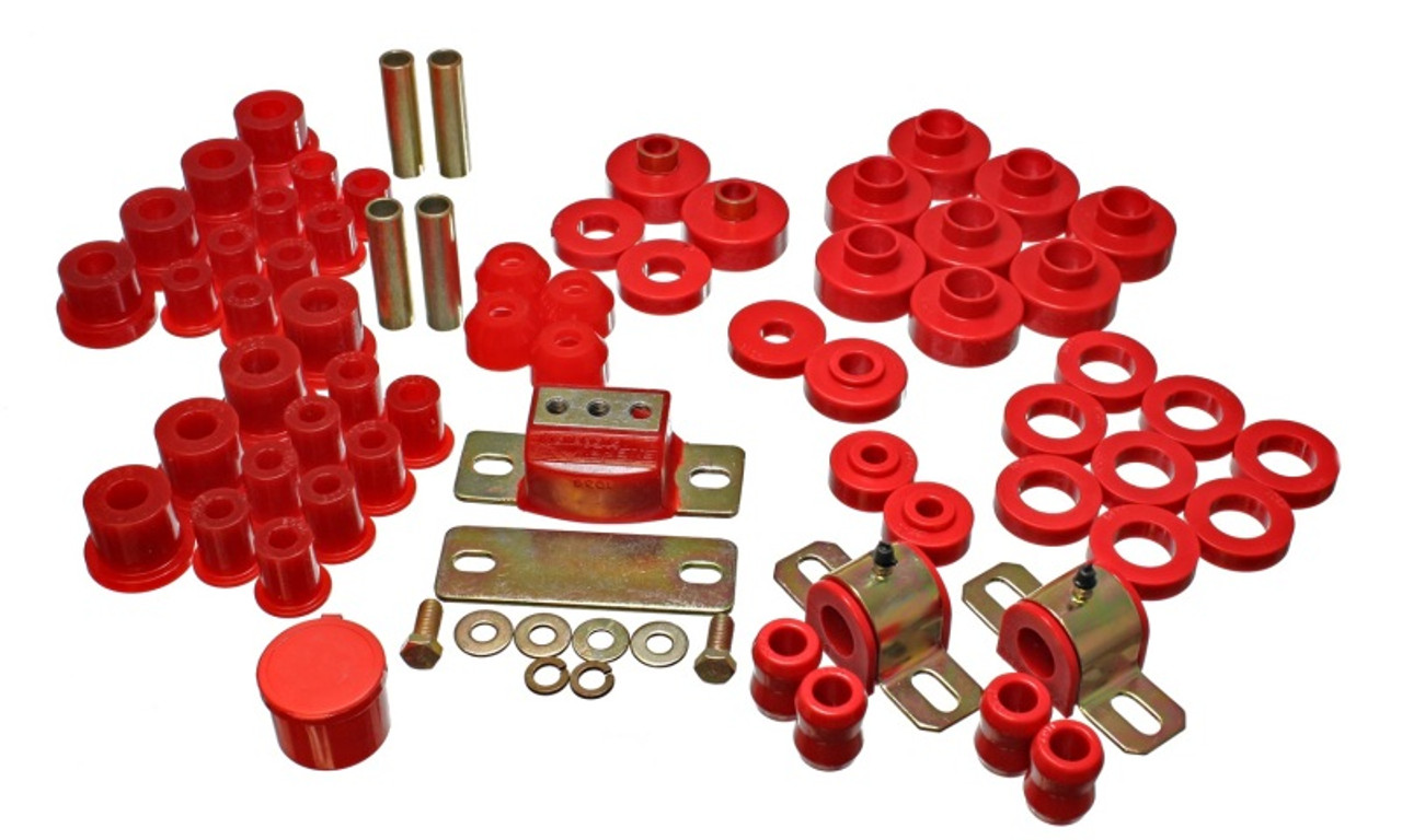 Energy Suspension 76-79 Jeep CJ/CJ7 Red Hyper-Flex Master Bushing Set - 2.18103R