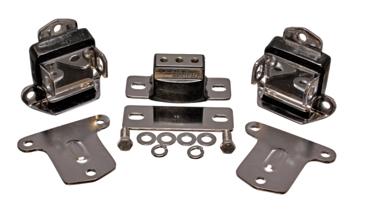 Energy Suspension 67-72 Chevrolet Camaro Black Motor and Transmission Mounts; Chrome Finish - 3.1133G