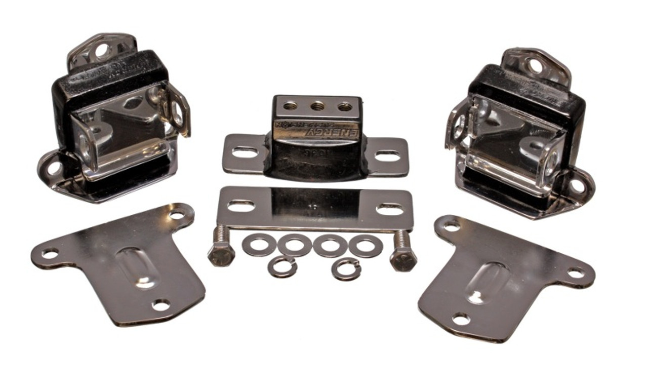Energy Suspension 67-72 Chevrolet Camaro Black Motor and Transmission Mounts; Chrome Finish - 3.1133G