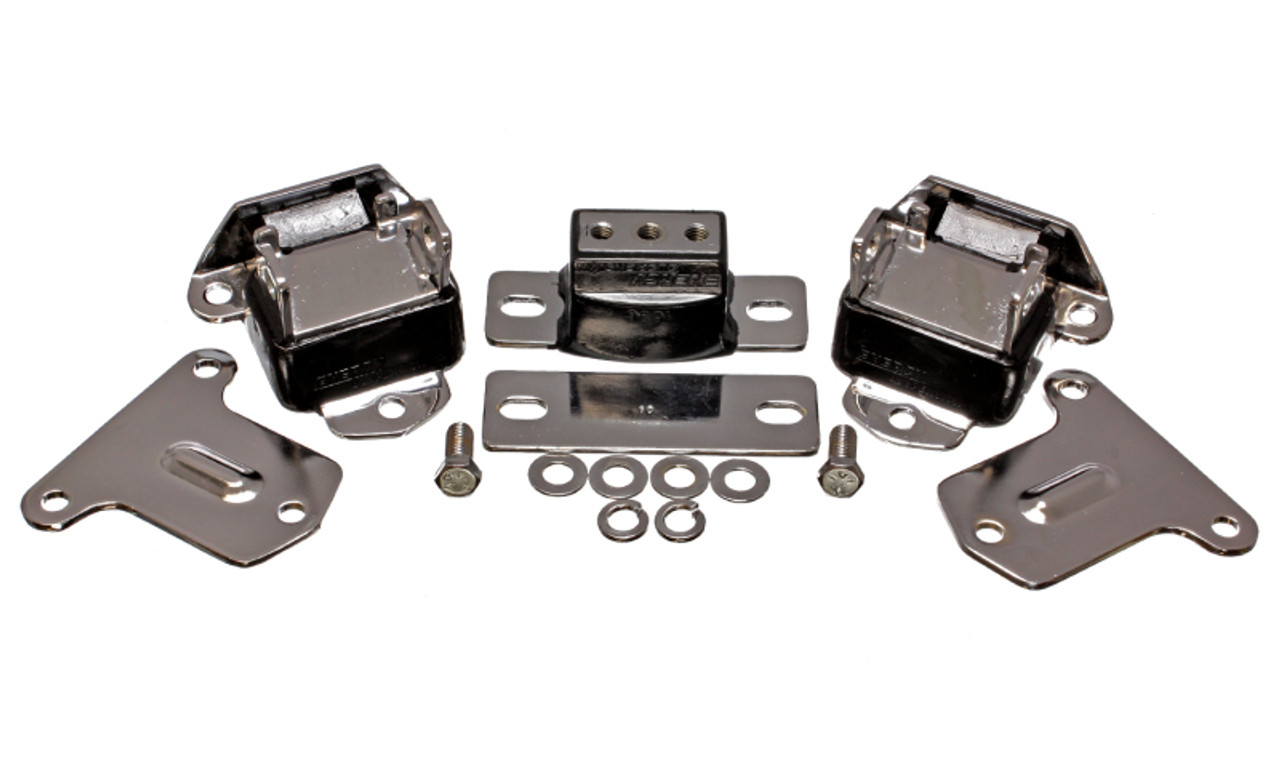 Energy Suspension 69-71 Camaro / 70-73 Monte Carlo Blk Motor and Transmission Mounts; Chrome Finish - 3.1134G