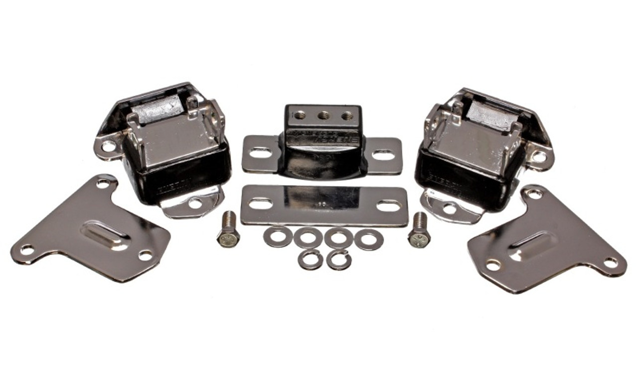 Energy Suspension 69-71 Camaro / 70-73 Monte Carlo Blk Motor and Transmission Mounts; Chrome Finish - 3.1134G
