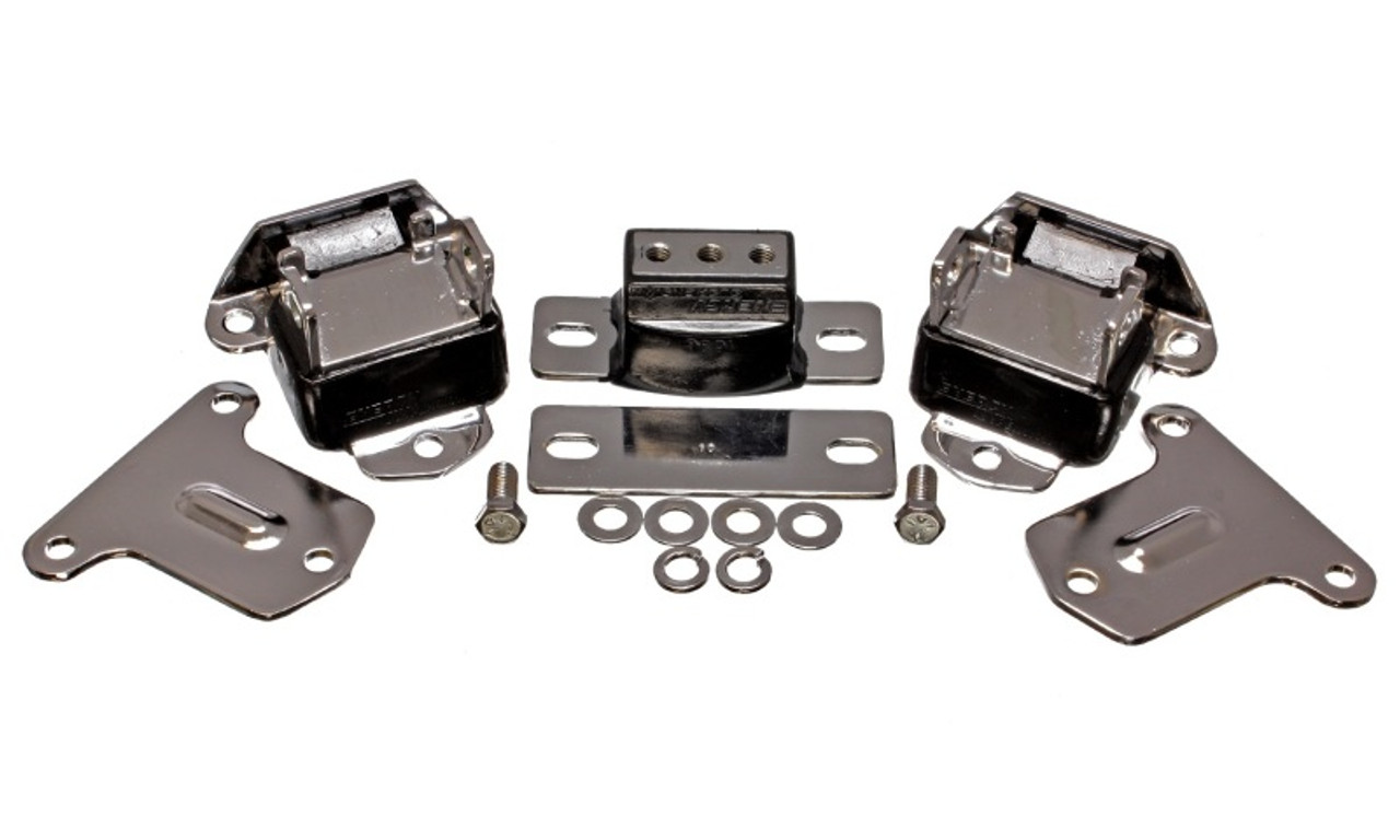 Energy Suspension 69-71 Camaro / 70-73 Monte Carlo Blk Motor and Transmission Mounts; Chrome Finish - 3.1134G