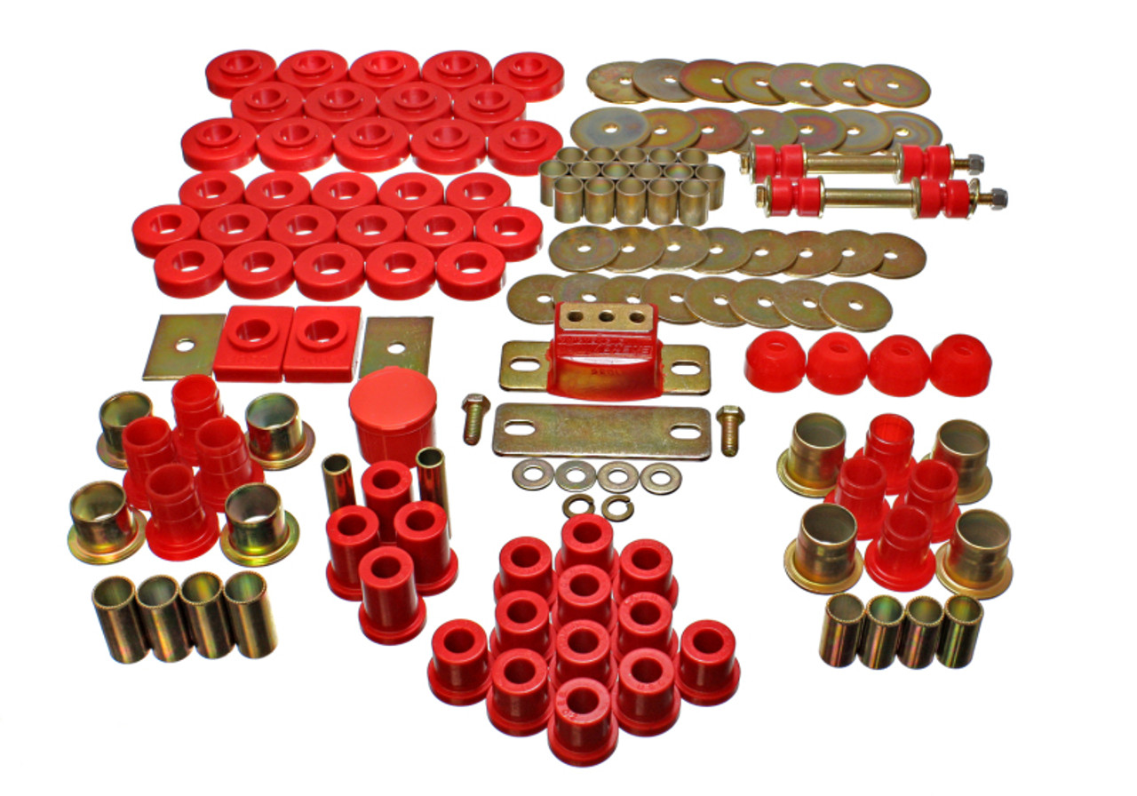 Energy Suspension 55-57 Chevrolet Belair/El Camino/Impala Red Hyper-Flex Master Bushing Set - 3.18121R