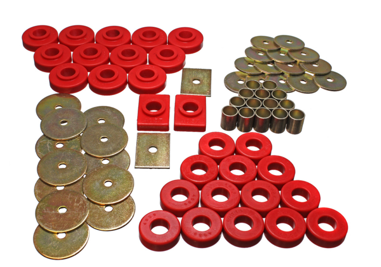 Energy Suspension 55-57 Chevy Full Size (Belair/Caprice/Impala) Red Body Mount Set - 3.4106R