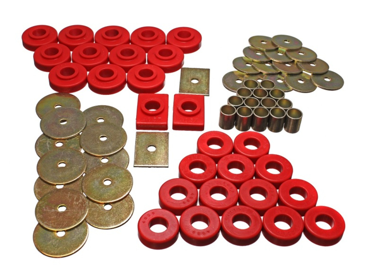 Energy Suspension 55-57 Chevy Full Size (Belair/Caprice/Impala) Red Body Mount Set - 3.4106R