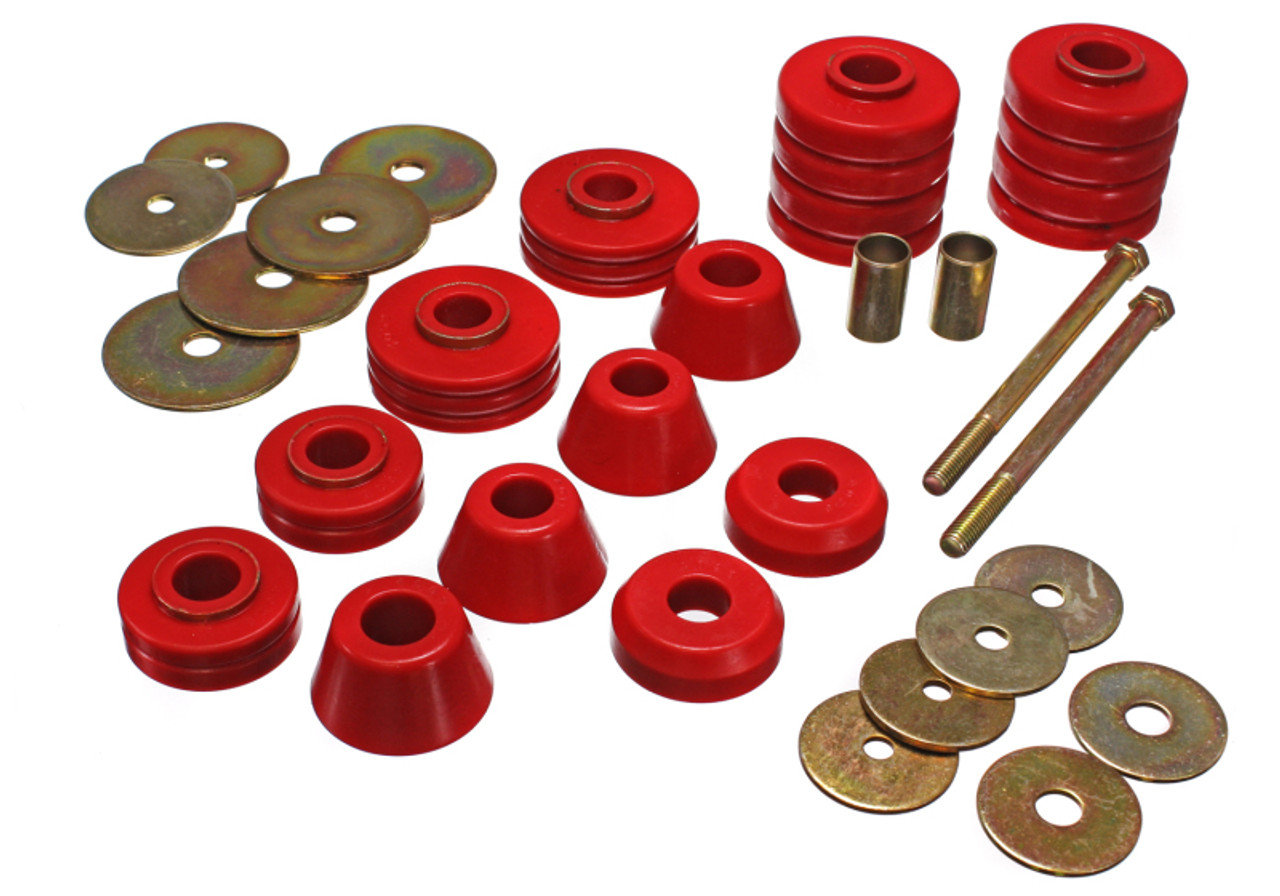Energy Suspension 67-72 GM 3/4 Ton C-20/C2500 / 1 Ton C-30/C3500 2WD Red Body(cab) Mount Set - 3.4107R