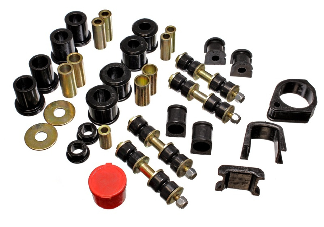 Energy Suspension 97-01 Ford Escort/ZX2 Black Hyper-flex Master Bushing Set - 4.18117G