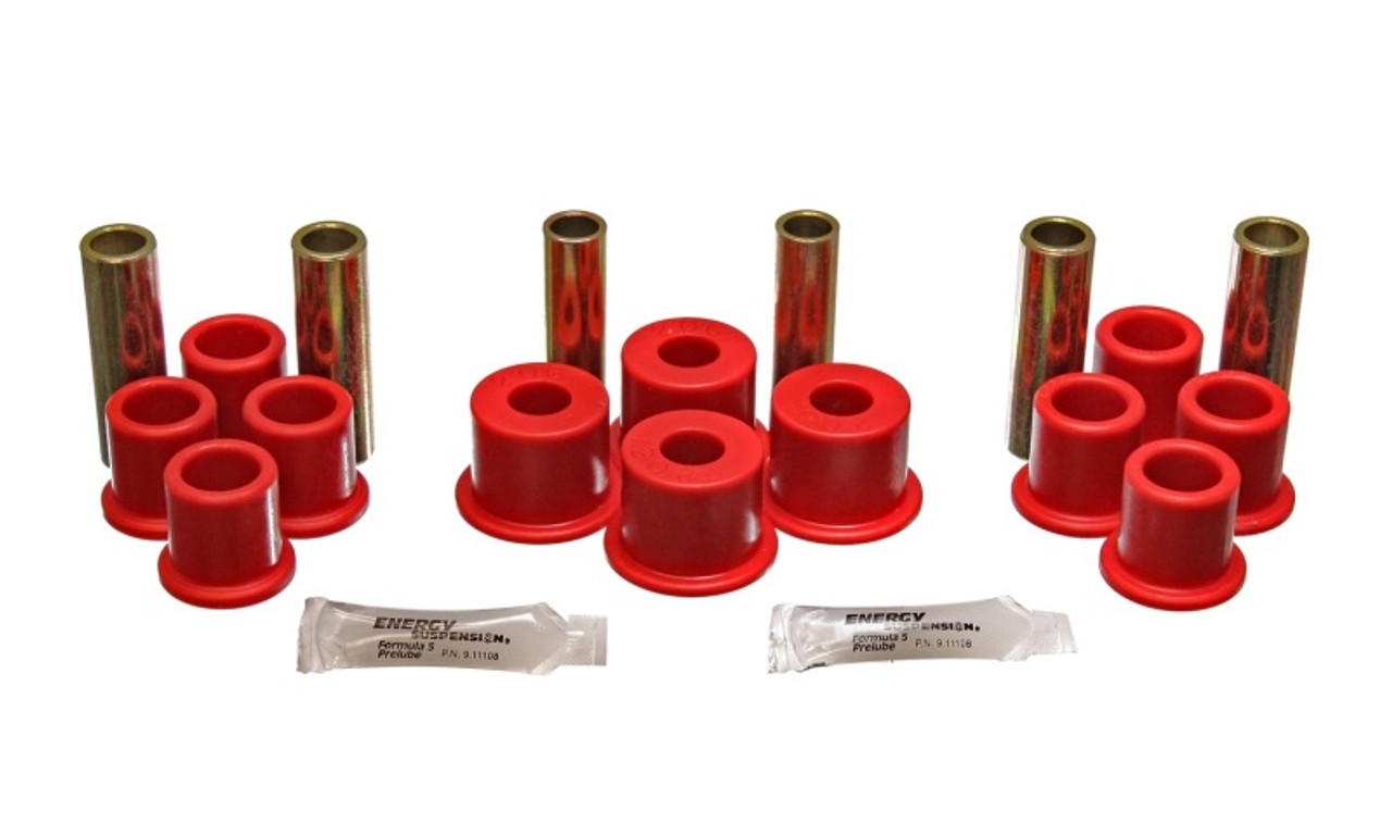 Energy Suspension 8/81-96 Ford F100/F150 2WD Red Rear Leaf Spring Bushing Set - 4.2122R