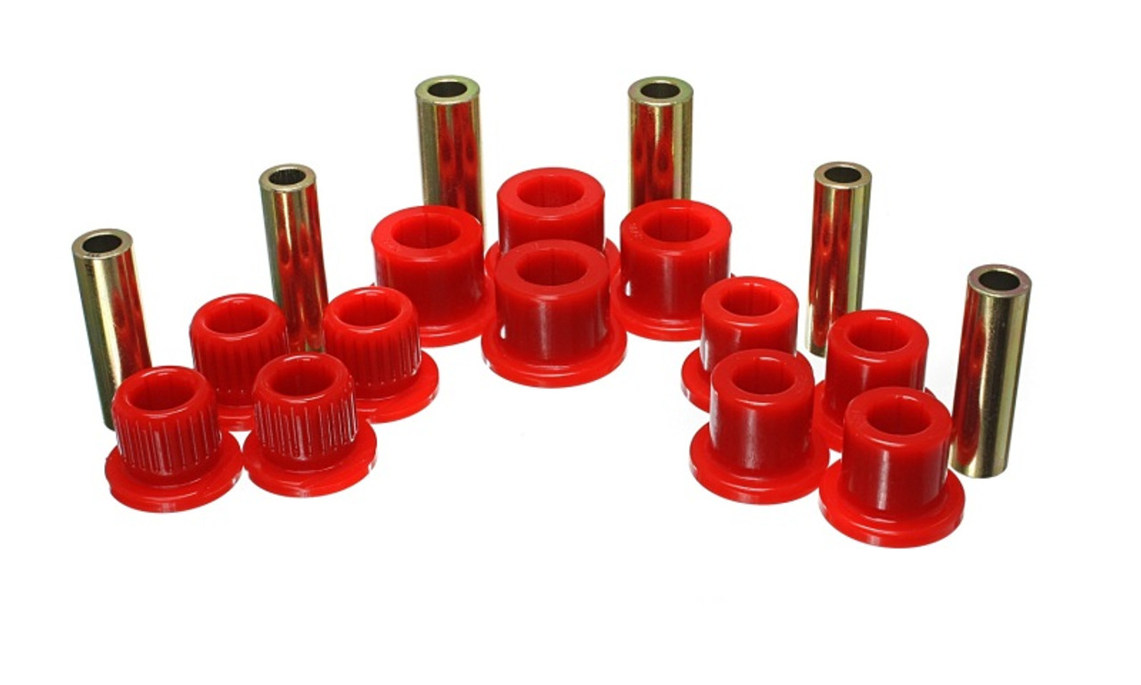 Energy Suspension 99-04 Ford F-350 2wd/F-250 SD 4wd/F-350 4wd Red Rear Leaf Spring Bushing Set - 4.2147R