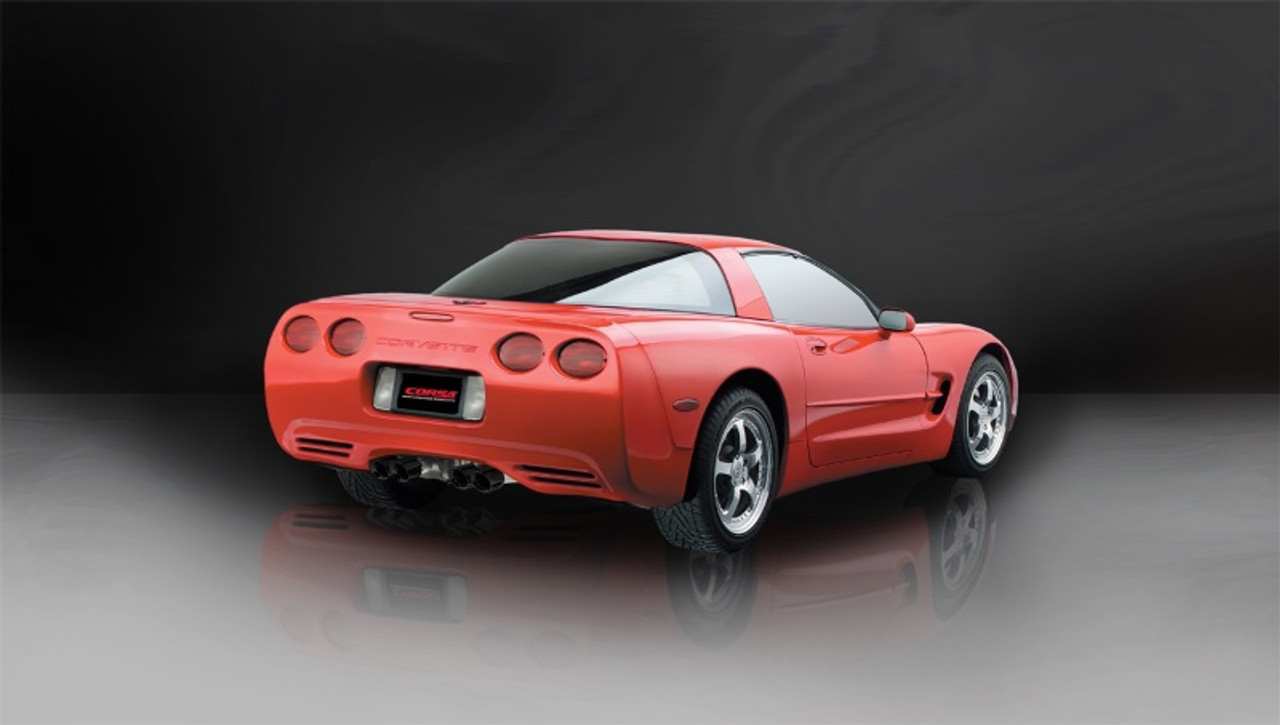 Corsa Xtreme Catback Exhaust w. Quad 3.5" Black Tips - 97-04 Corvette C5 Base / Z06