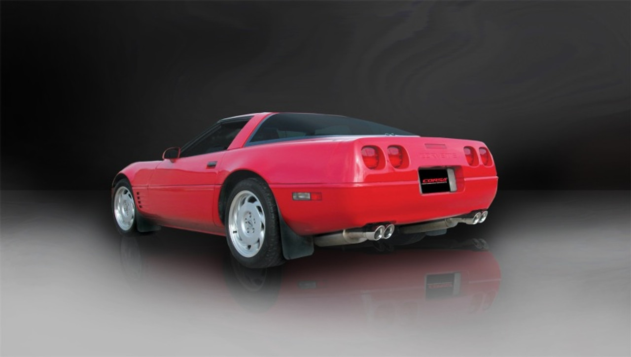 Corsa 1992-1995 Chevrolet Corvette C4 5.7L V8 LT1 Sport Cat-Back Exhaust w/ Twin 3.5in PolishedTips - 14116