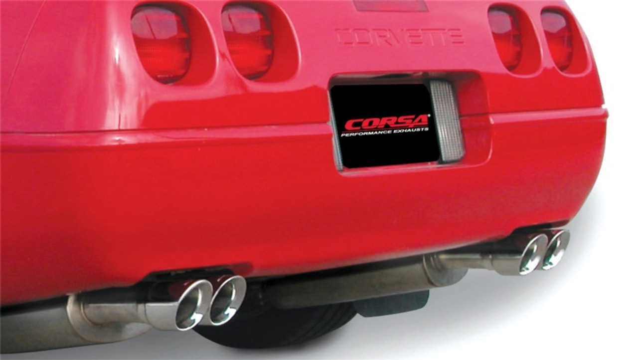 Corsa 1992-1995 Chevrolet Corvette C4 5.7L V8 LT1 Sport Cat-Back Exhaust w/ Twin 3.5in PolishedTips - 14116