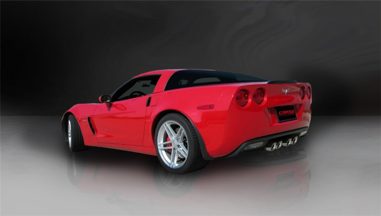 Corsa - Sport 3" Exhaust System w. Quad 4" Pro-Series Polished Tips - C6 Corvette Z06/ZR1
