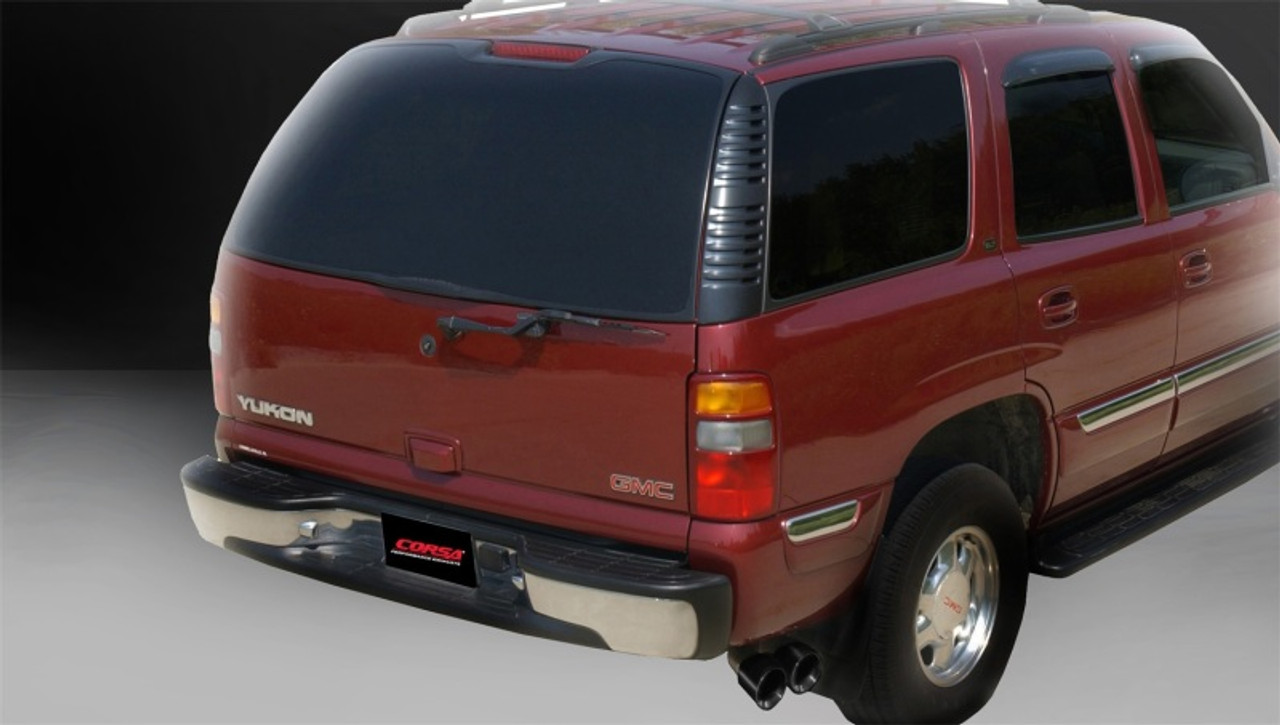 Corsa 2001-2006 Chevrolet Tahoe 5.3L V8 3in Cat-Back Single Side w Twin 4in Black Pro-Series Tips - 14232BLK