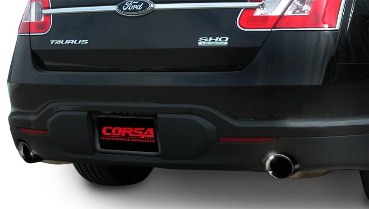 Corsa 2010-2019 Ford Taurus SHO 3.5L V6 Turbo Sport Cat-Back Exhaust w/ Dual 4in Black Tips - 14315BLK