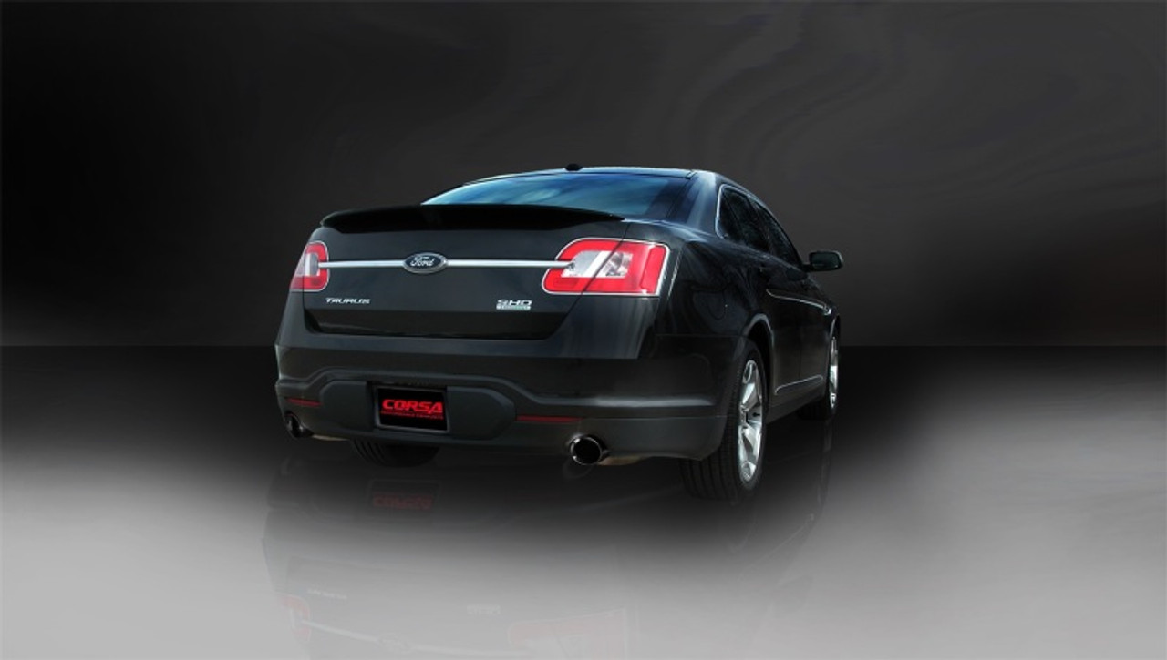 Corsa 2010-2019 Ford Taurus SHO 3.5L V6 Turbo Sport Cat-Back Exhaust w/ Dual 4in Black Tips - 14315BLK