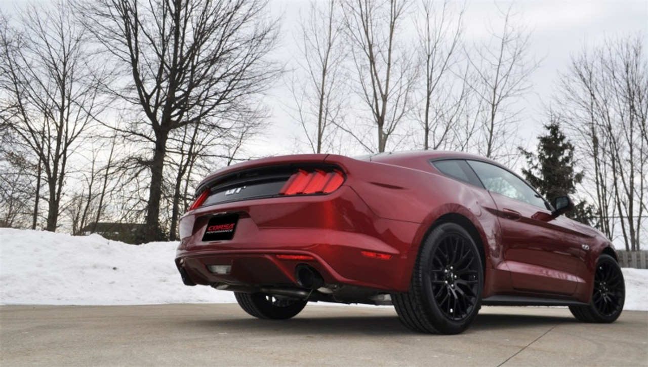 Corsa Xtreme Catback Exhaust w. Dual Black Tips - 15-17 Mustang GT