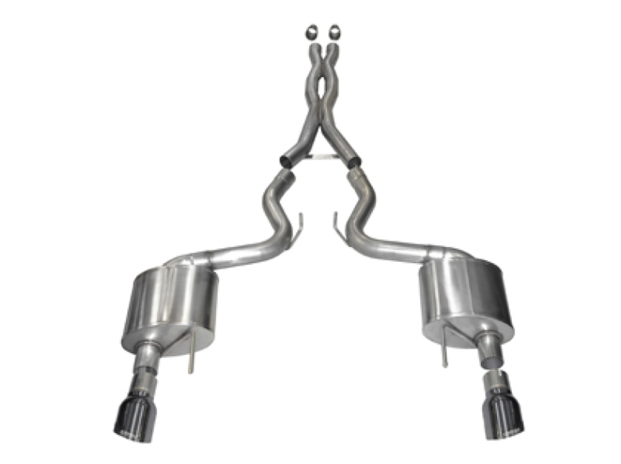 Corsa Xtreme Catback Exhaust w. Dual Gunmetal Tips - 15-17 Mustang GT