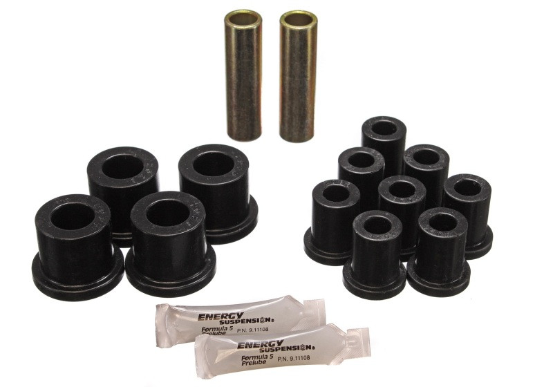 Energy Suspension 70-72 Dodge Charger (w/ 1-1/2in Main Eye) Black Rear Leaf Spring Bushing Set - 5.2104G