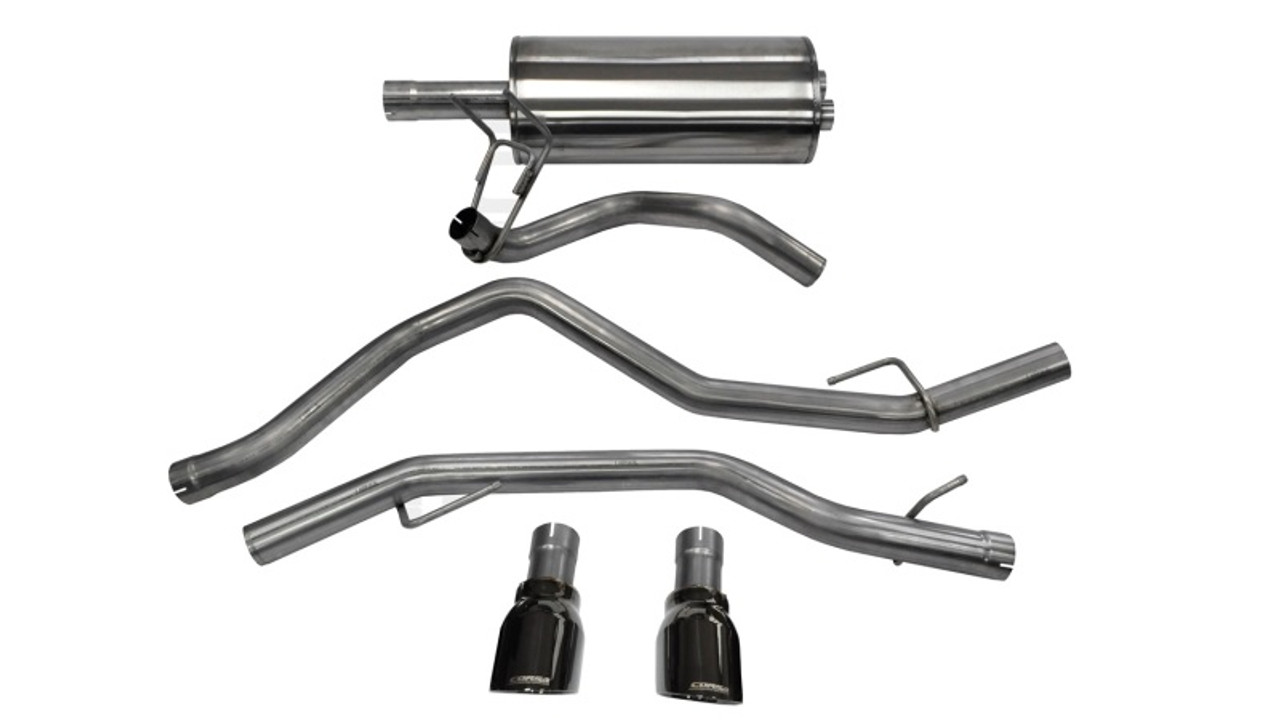 Corsa 09-18 Dodge Ram 1500 4.7L/5.7L V8 Quad/Crew Cab/Short Bed Black Dual Rear Exit Cat-Back Exhaus - 14405BLK