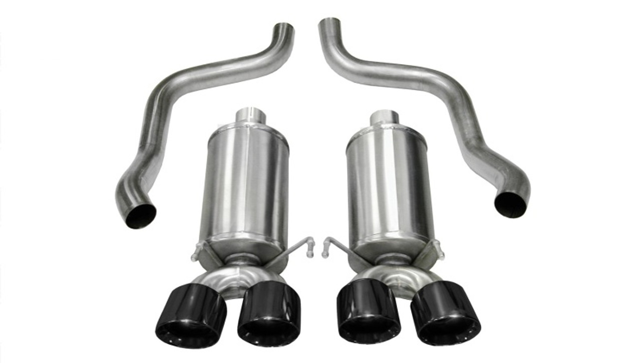 Corsa Xtreme Axleback Exhaust w. Quad 3.5" Black Tips - 05-08 C6 Corvette