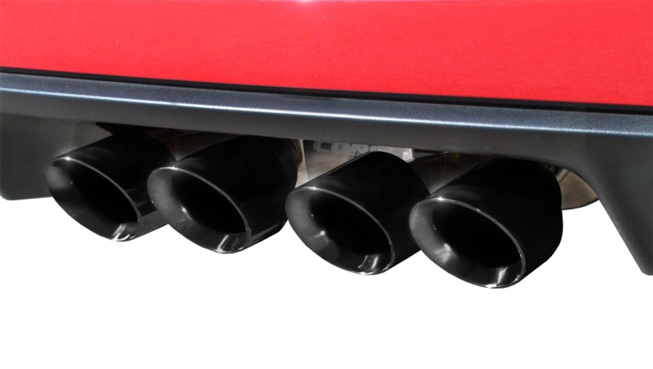 Corsa Xtreme Axleback Exhaust w. Quad 3.5" Black Tips - 05-08 C6 Corvette