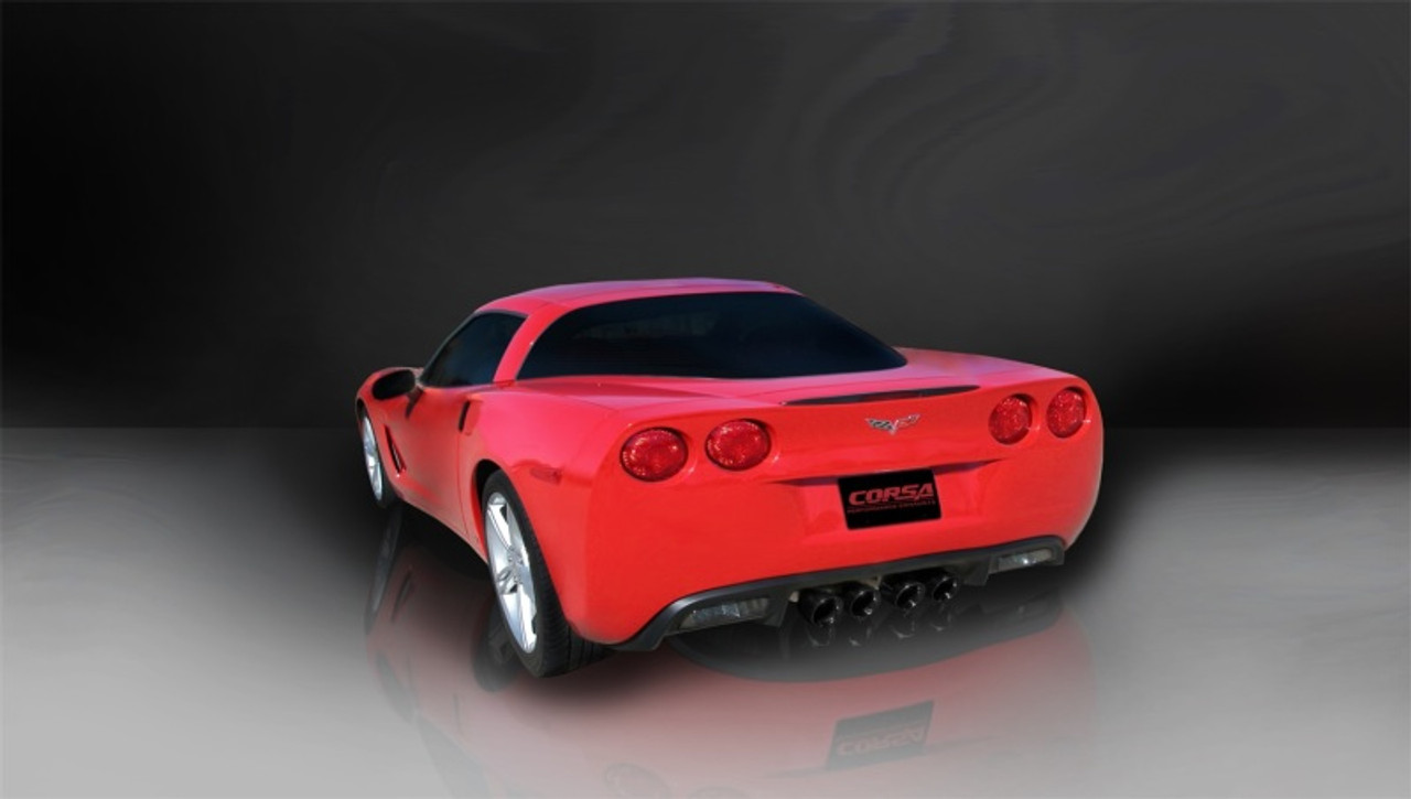 Corsa Xtreme Axleback Exhaust w. Quad 3.5" Black Tips - 05-08 C6 Corvette