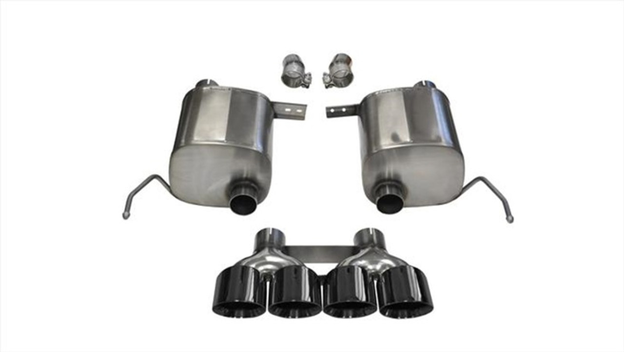 Corsa - Xtreme Valve Back System - Quad 4.5" Tips Black - C7 Corvette Stingray / GS Auto
